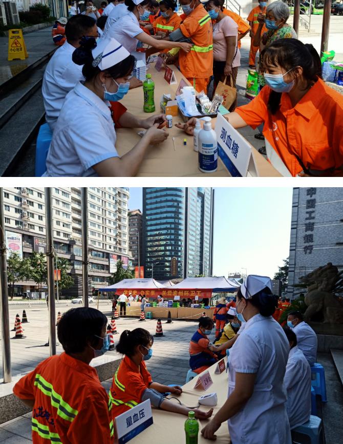 關愛(ài)渝州環衛工(gōng),明(míng)好(hǎo)夏日(rì)送清涼,義診送健康